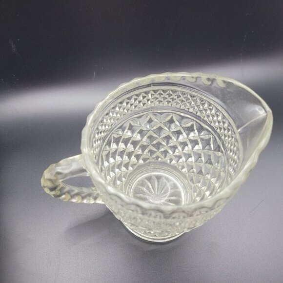 Wexford Glass Creamer Pitcher 4 Inch Tall Textured Handle Vintage Replacement - Picture 6 of 8